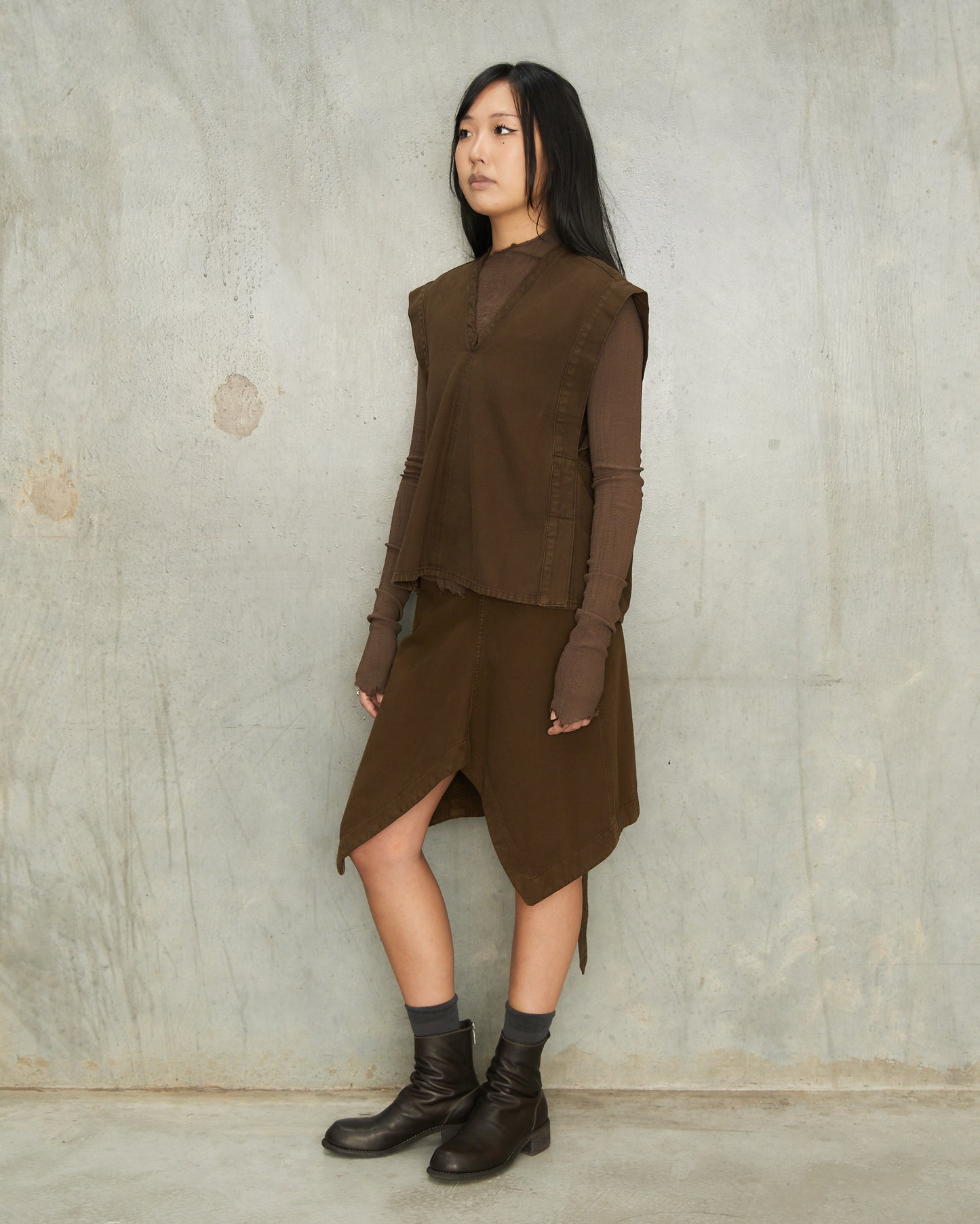 Cacao Asymmetric Skirt