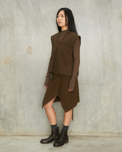 Cacao Asymmetric Skirt