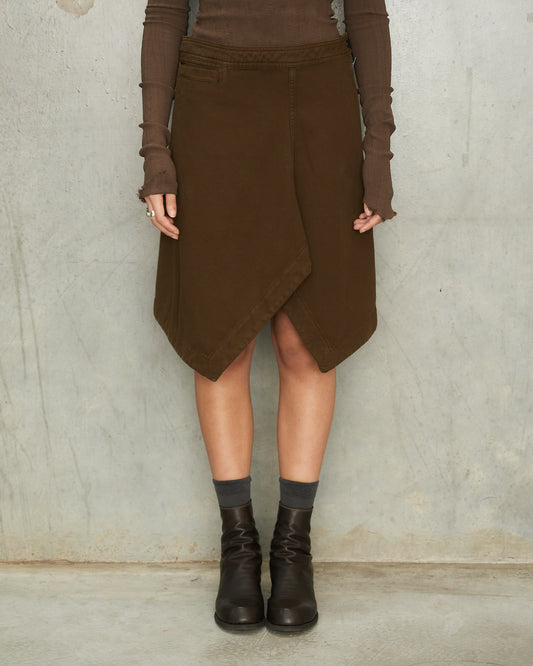 Cacao Asymmetric Skirt
