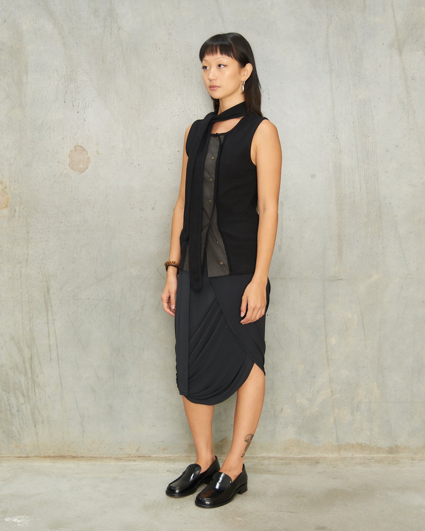 Charcoal Soft Wrap Skirt