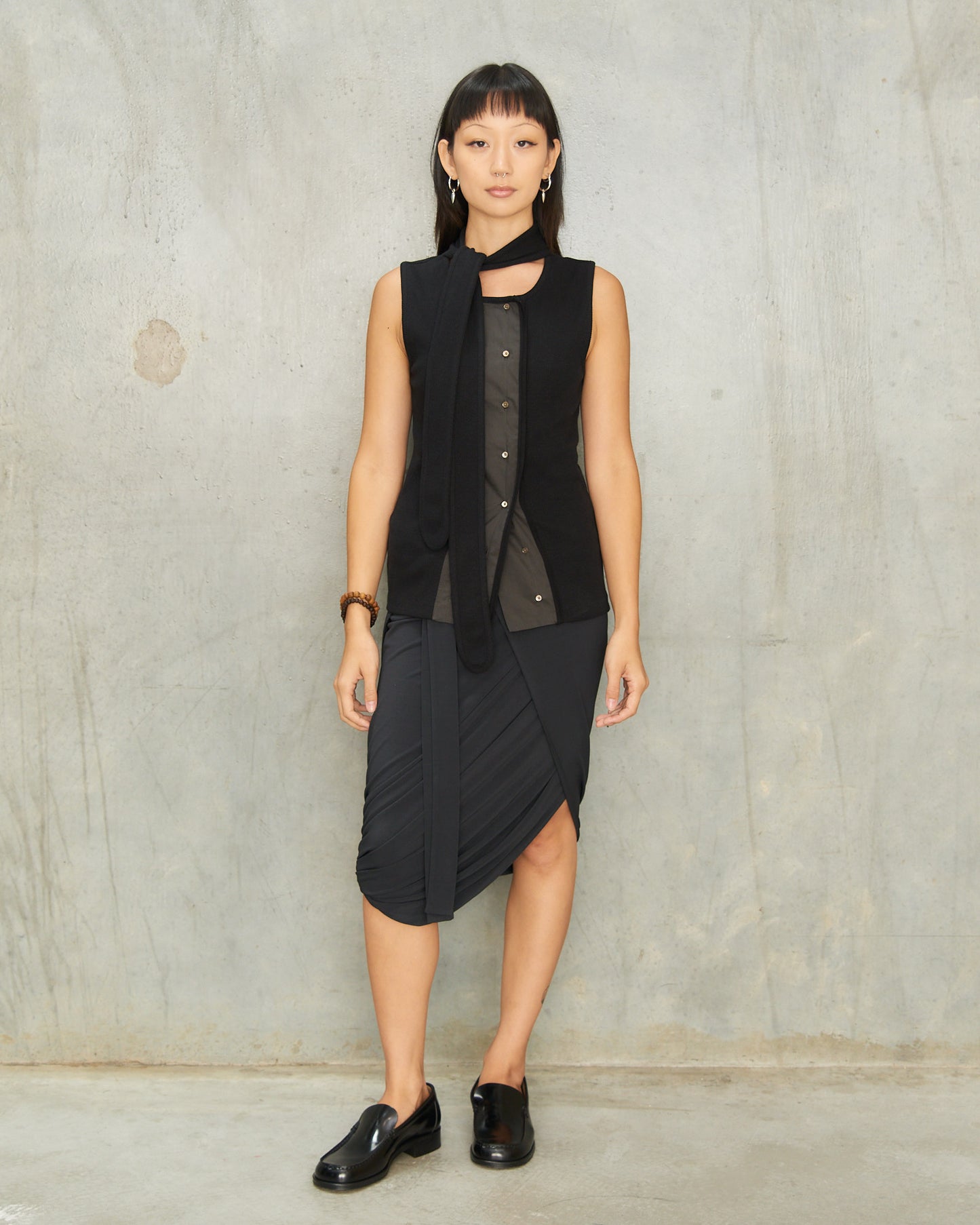 Charcoal Soft Wrap Skirt