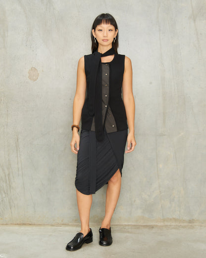Charcoal Soft Wrap Skirt
