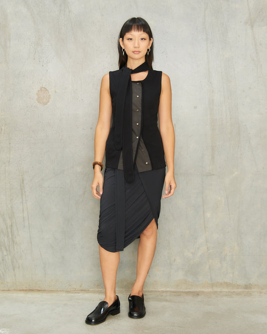 Charcoal Soft Wrap Skirt