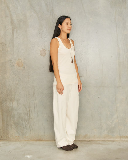 Creamy White Twisted Pants