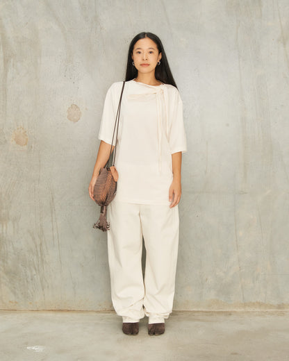 Creamy White Twisted Pants