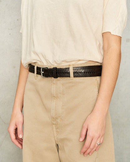 Dark Brown Braided Belt