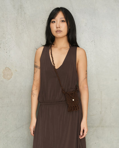 Dark Brown Grigri Necklace Bag