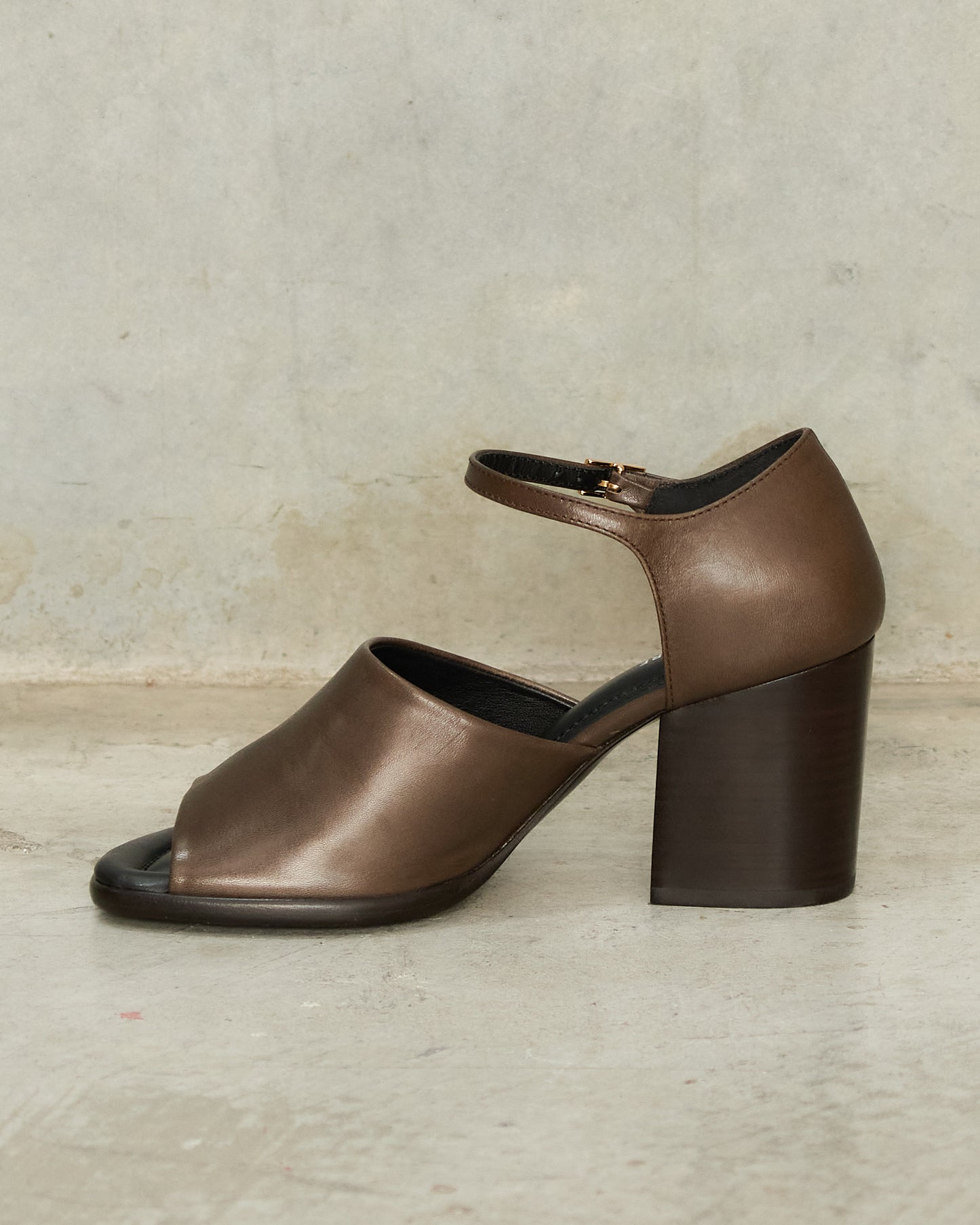 Dark Brown Square Heeled Sandals