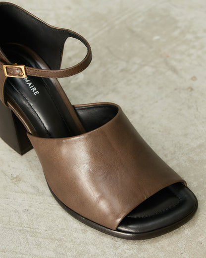 Dark Brown Square Heeled Sandals