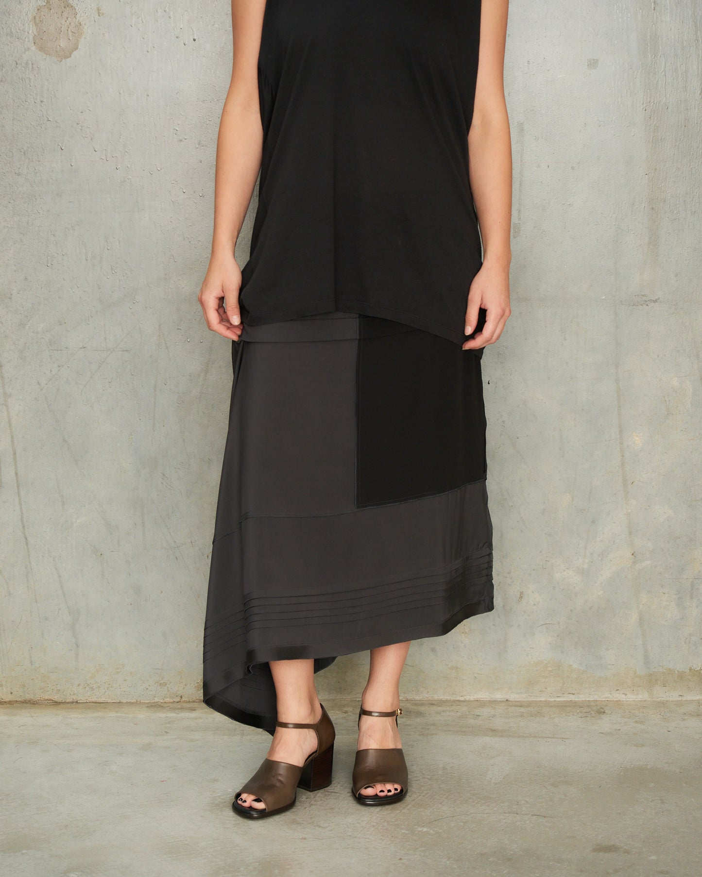 Dark Brown Square Heeled Sandals