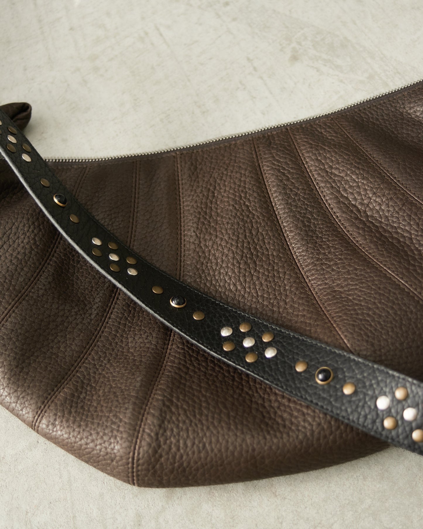 Dark Chocolate Studs Medium Croissant Bag