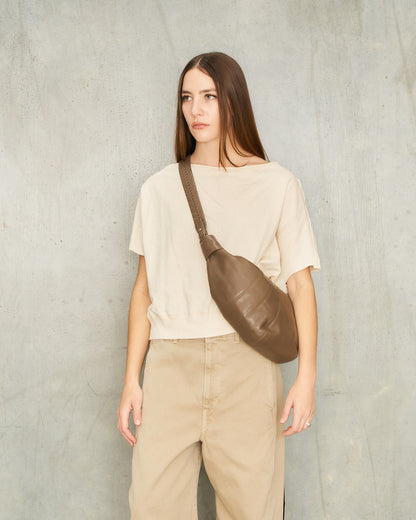 Khaki Laced Medium Croissant Bag