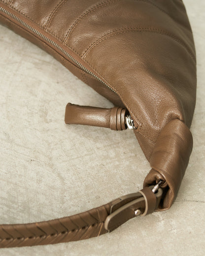 Khaki Laced Medium Croissant Bag