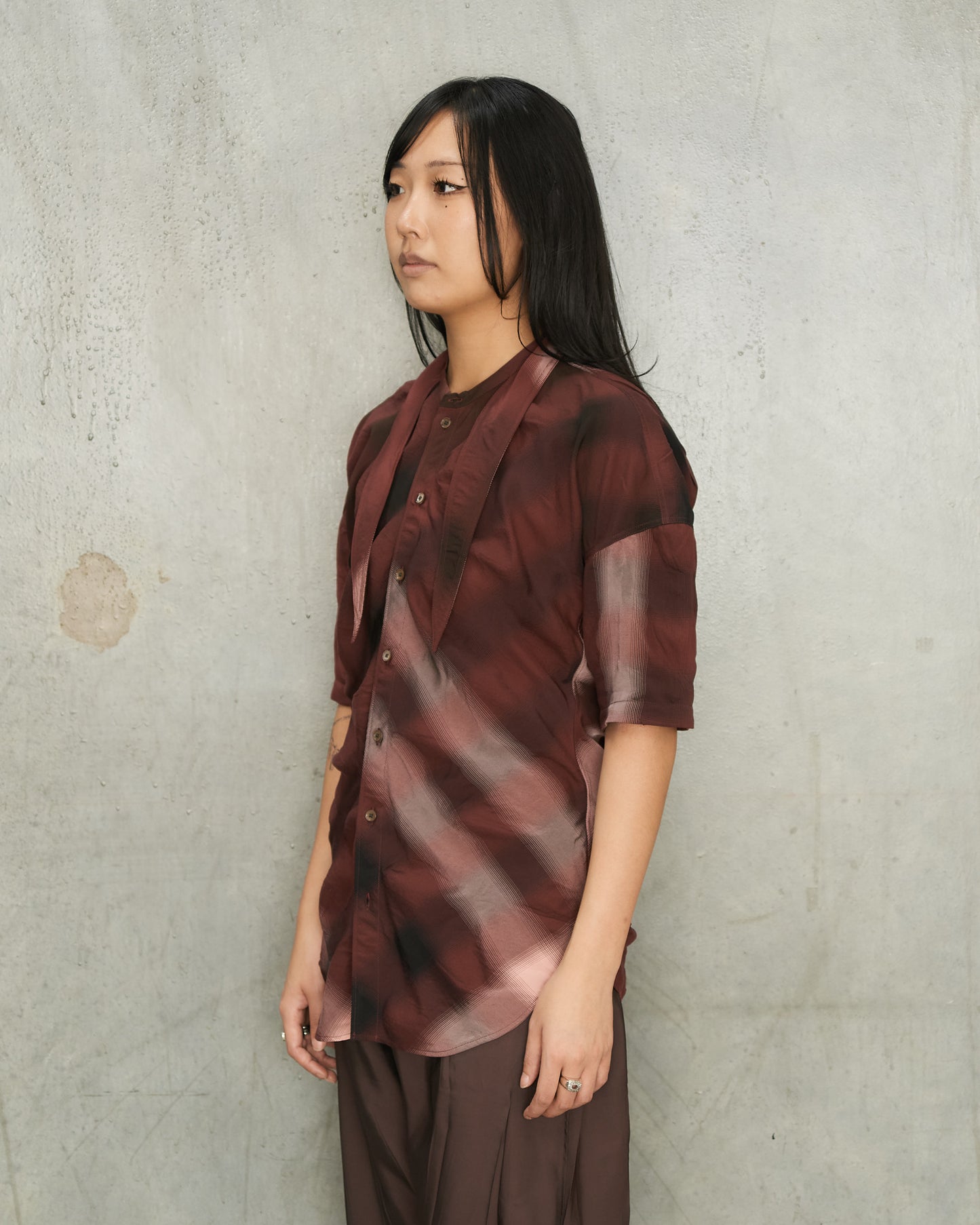 Merlot Foulard Short Sleeve Shirt