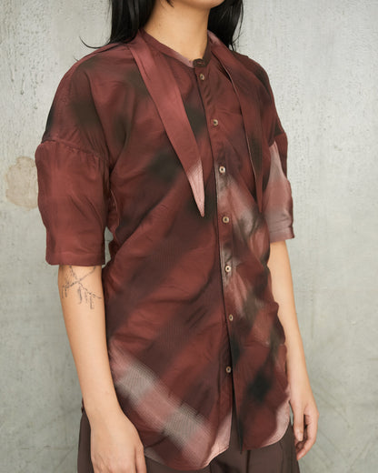 Merlot Foulard Short Sleeve Shirt