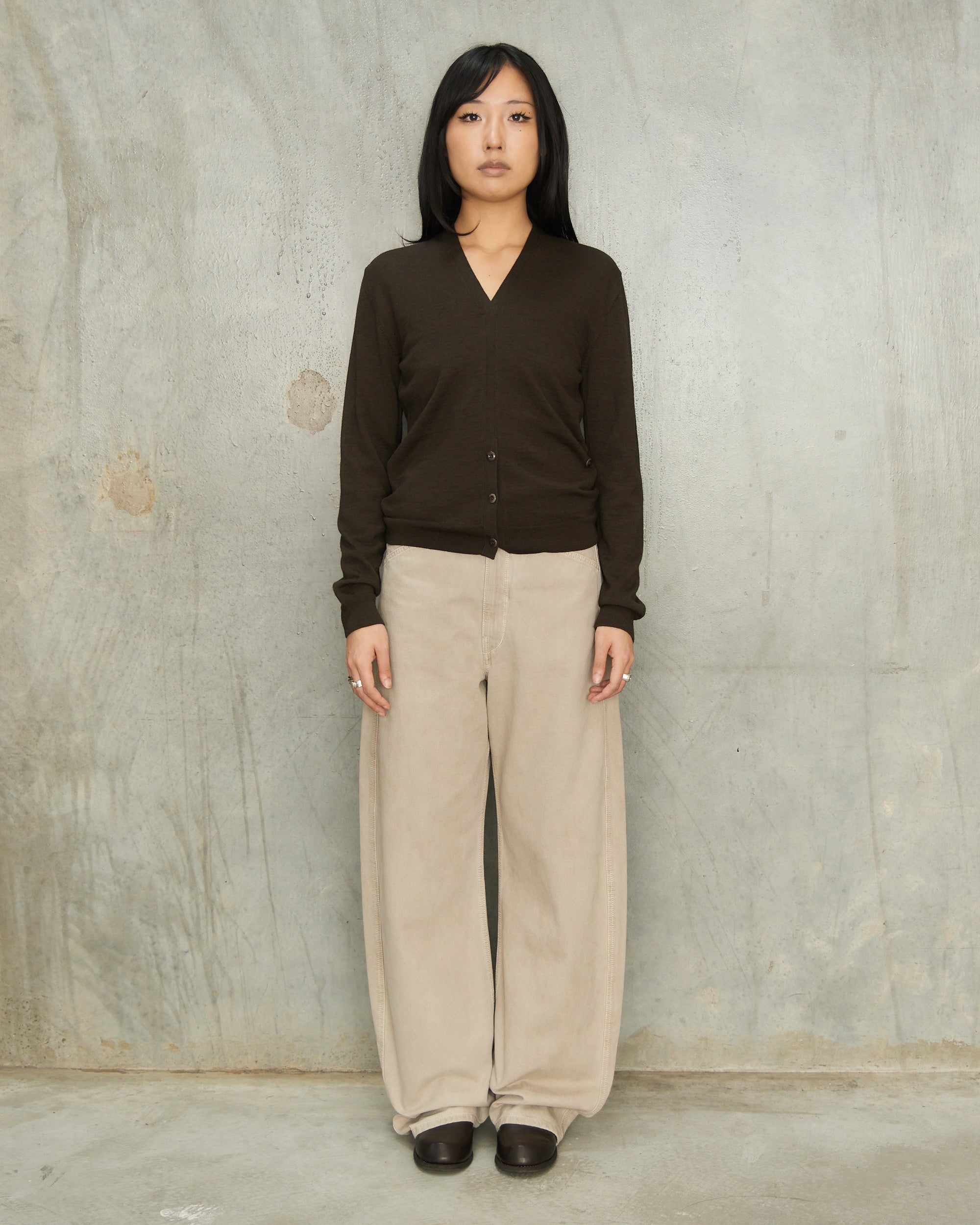 Lemaire Moonstone High Waisted Curved Pants Beige PA1264