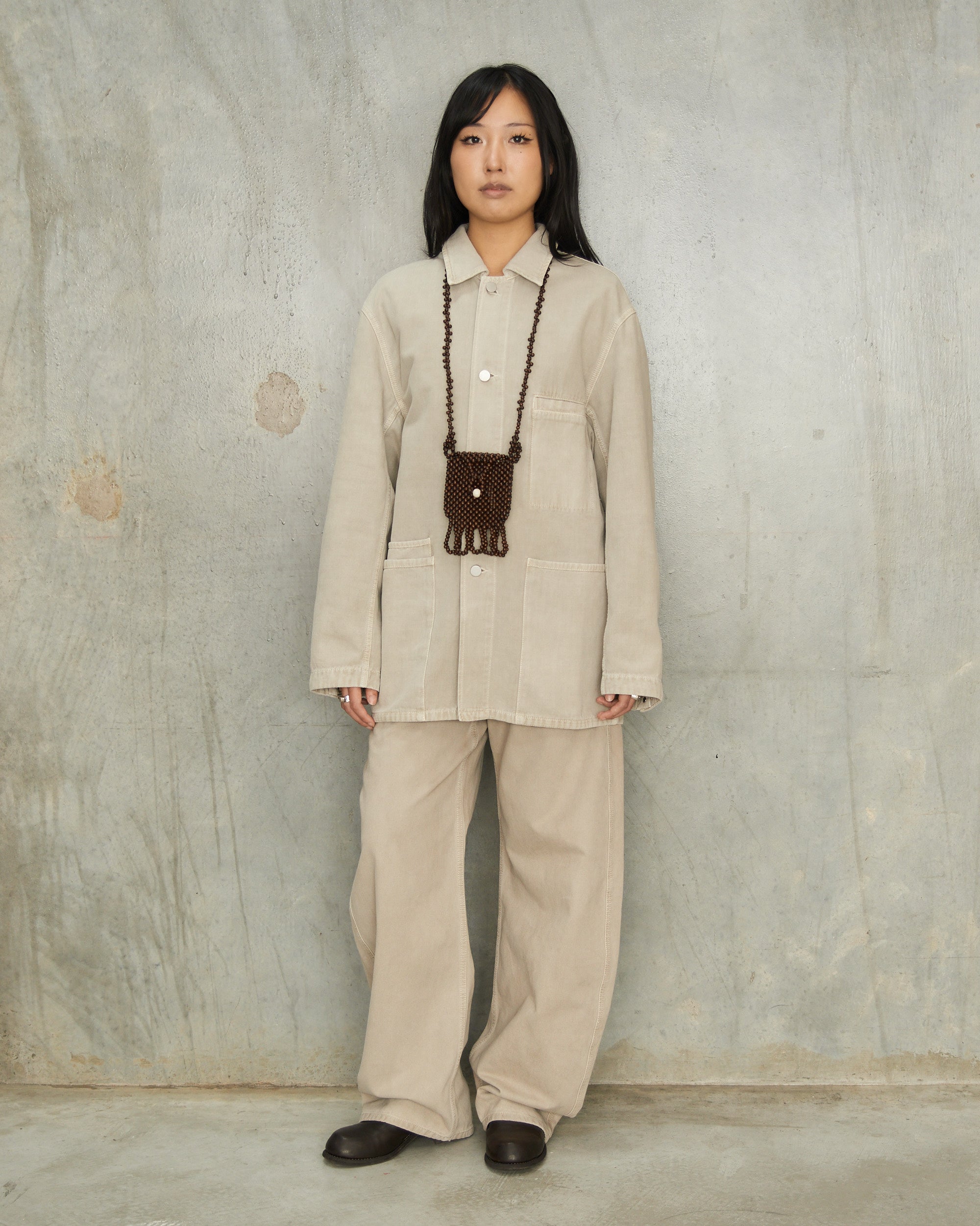 Lemaire Moonstone High Waisted Curved Pants Beige PA1264
