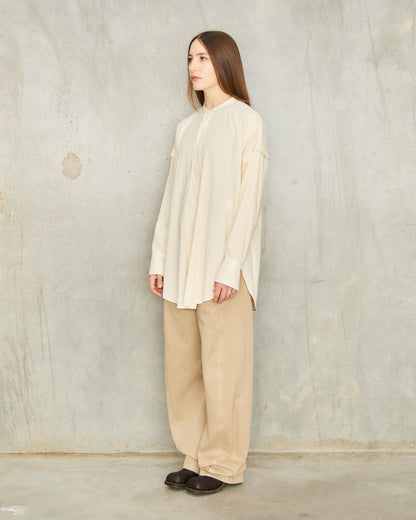 Natural Beige Twisted Denim Pants