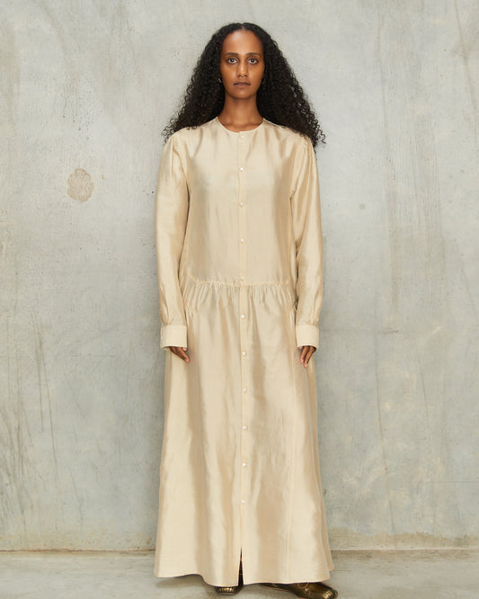 Oat Milk Buttoned Dress