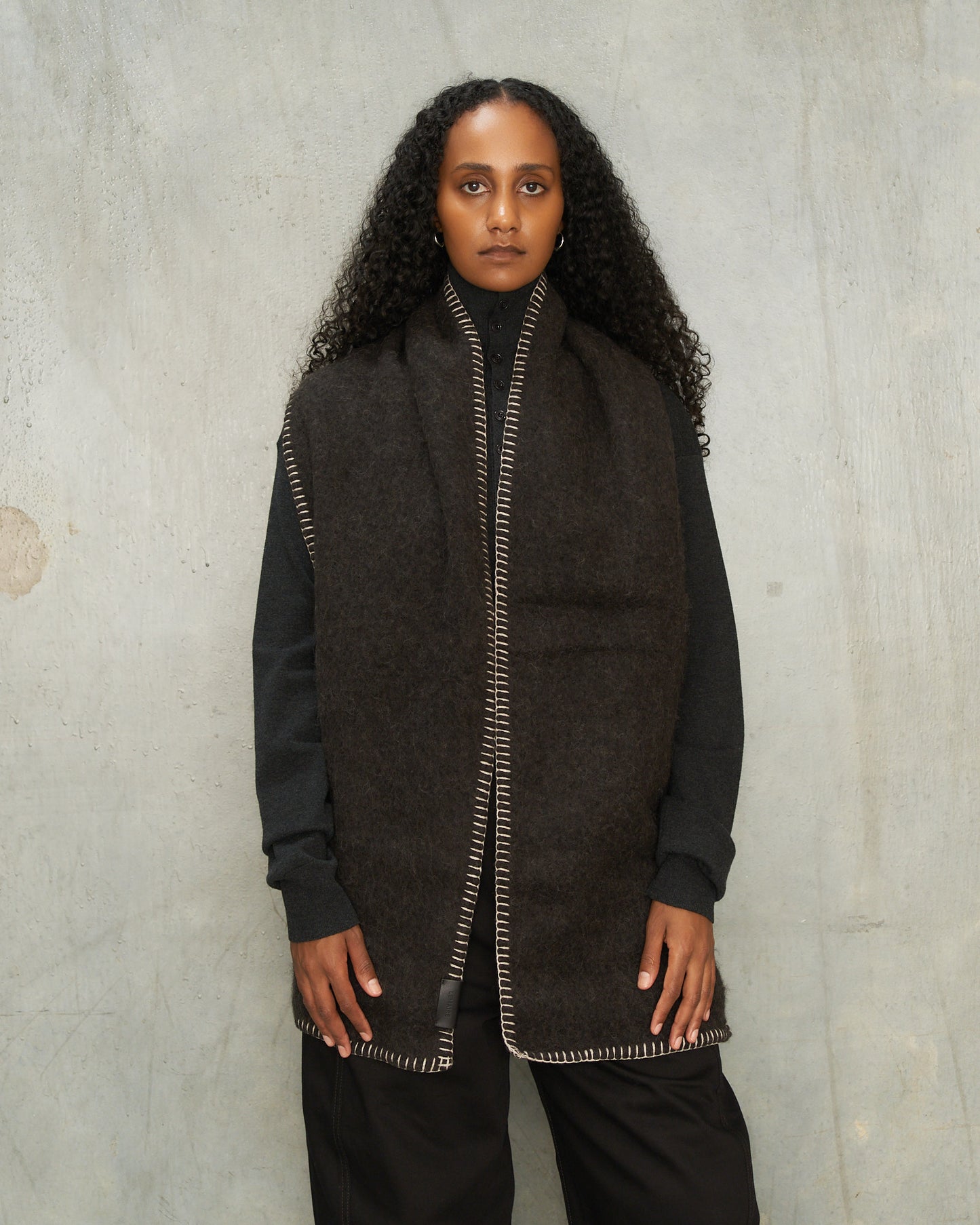 Seal Brown Fluffy Scarf