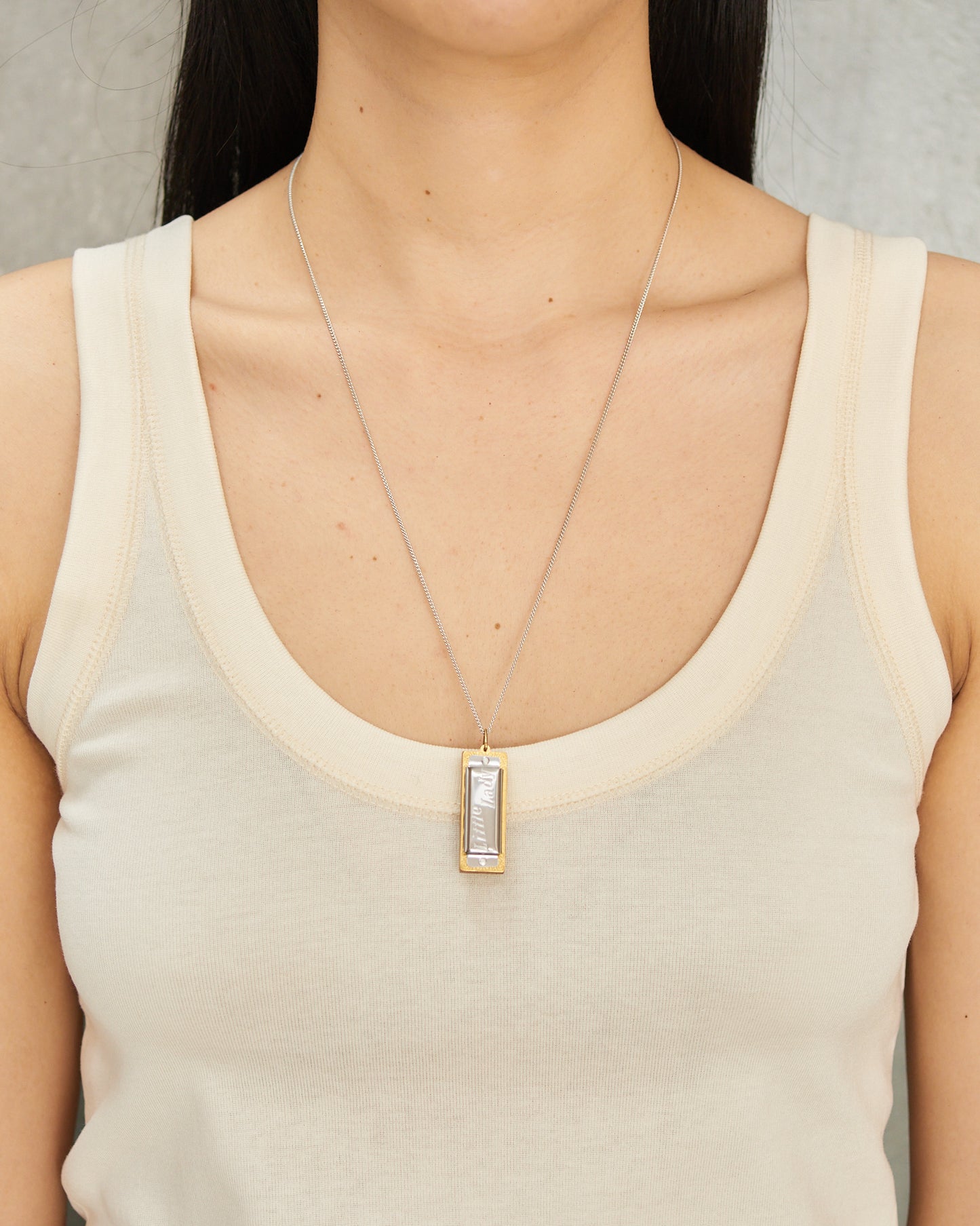Silver Gold Harmonica Necklace
