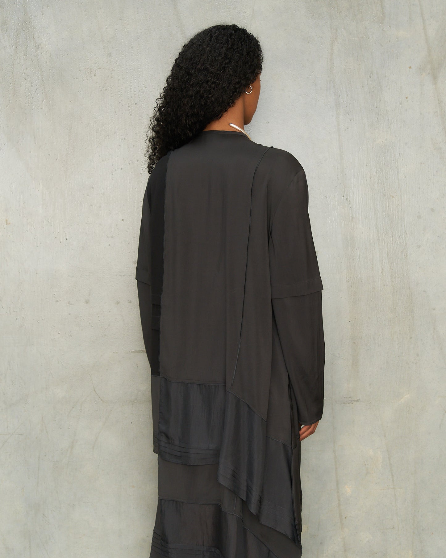 Slate Grey Pleated Blouse