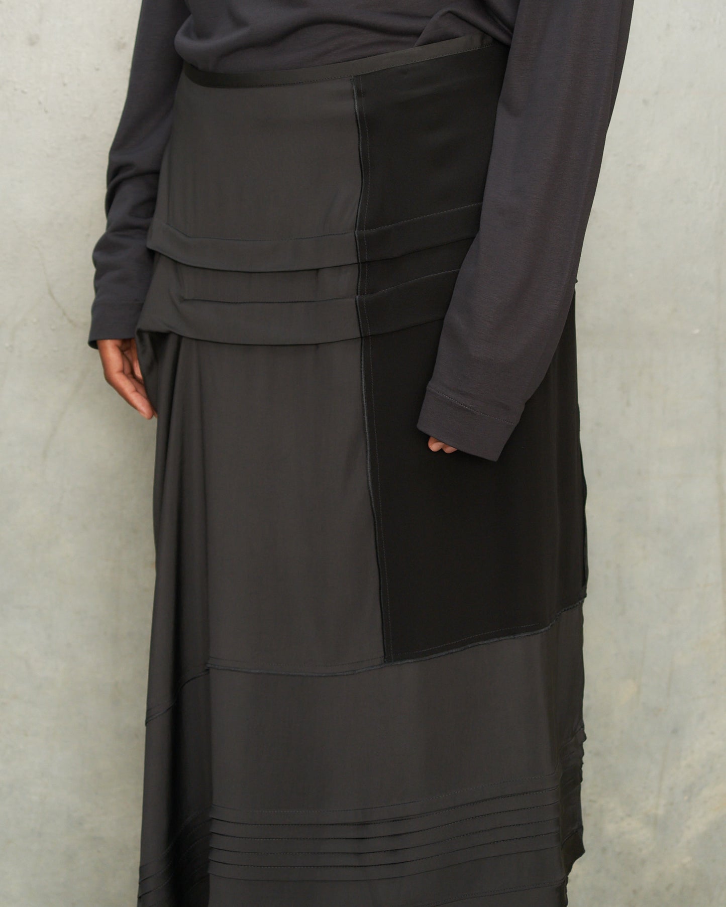 Slate Grey Pleated Skirt