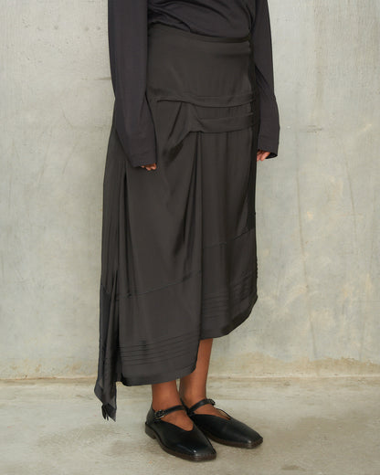 Slate Grey Pleated Skirt