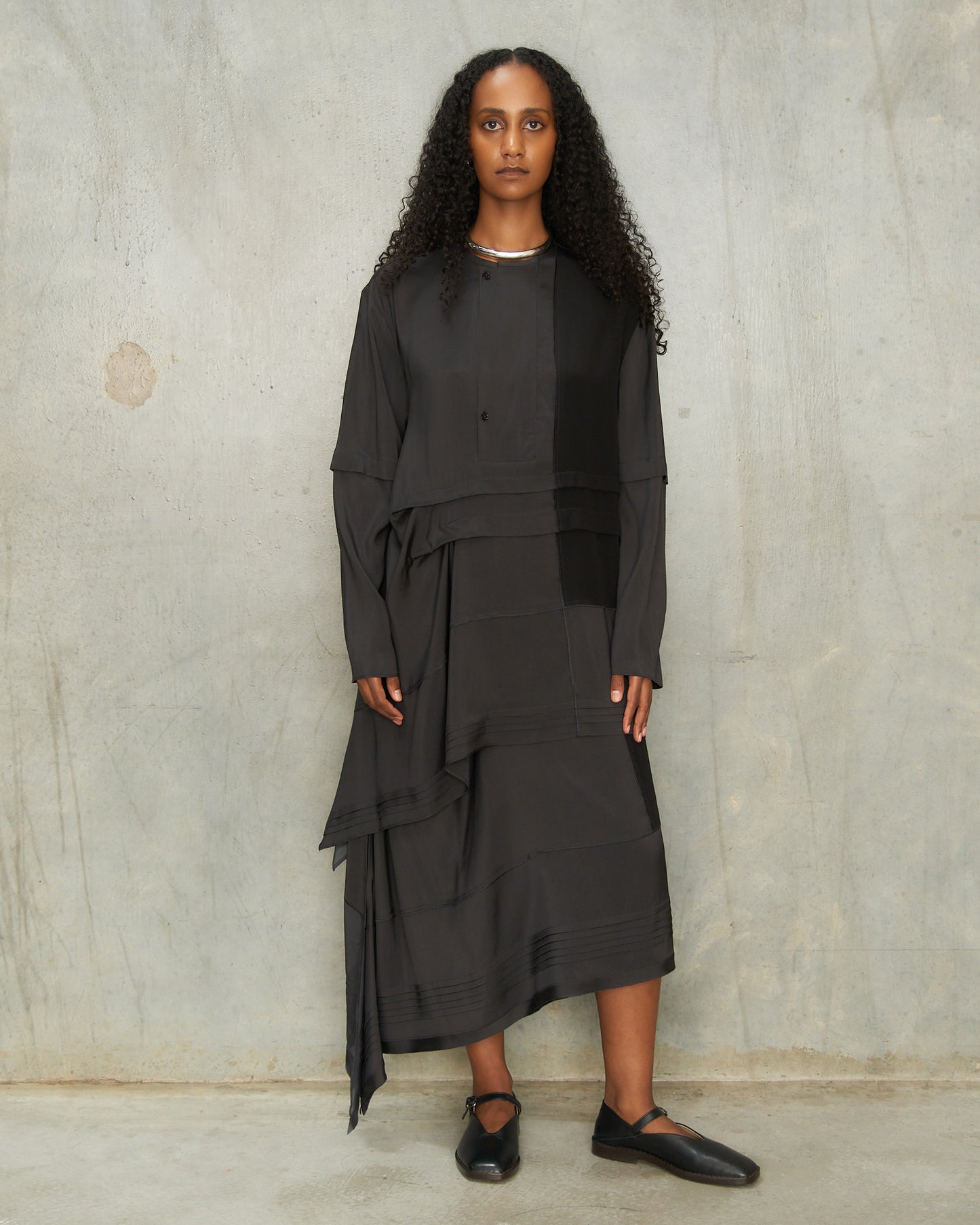 Slate Grey Pleated Skirt