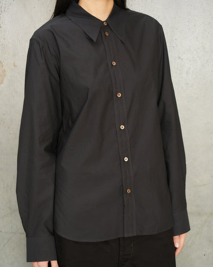 Squid Ink Pointed Collared Shirt