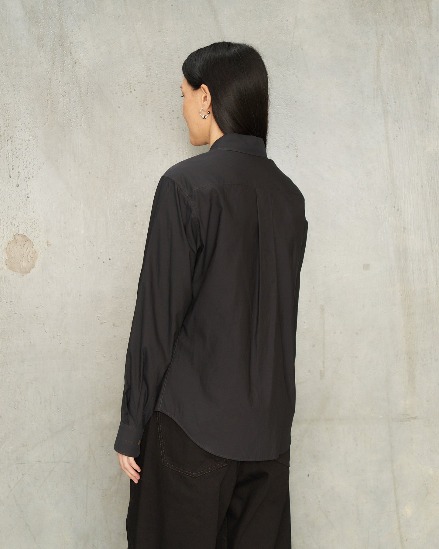 Squid Ink Pointed Collared Shirt