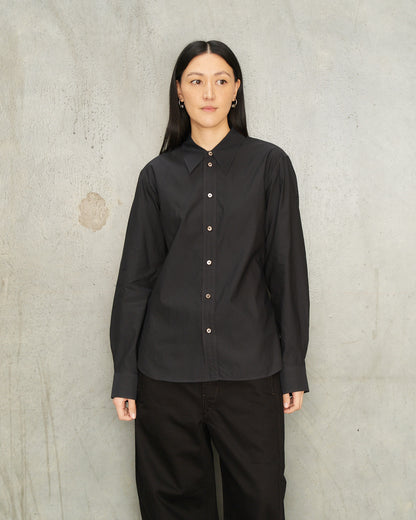 Squid Ink Pointed Collared Shirt