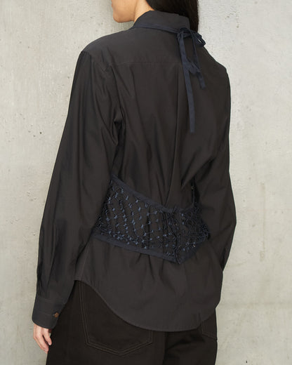 Storm Blue Fishnet Halter Top