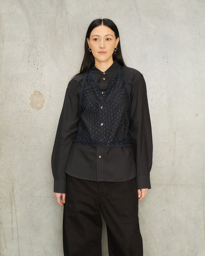 Storm Blue Fishnet Halter Top