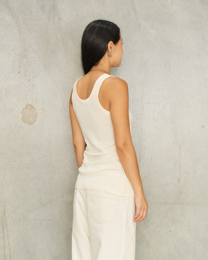 Light Cream Rib Tank