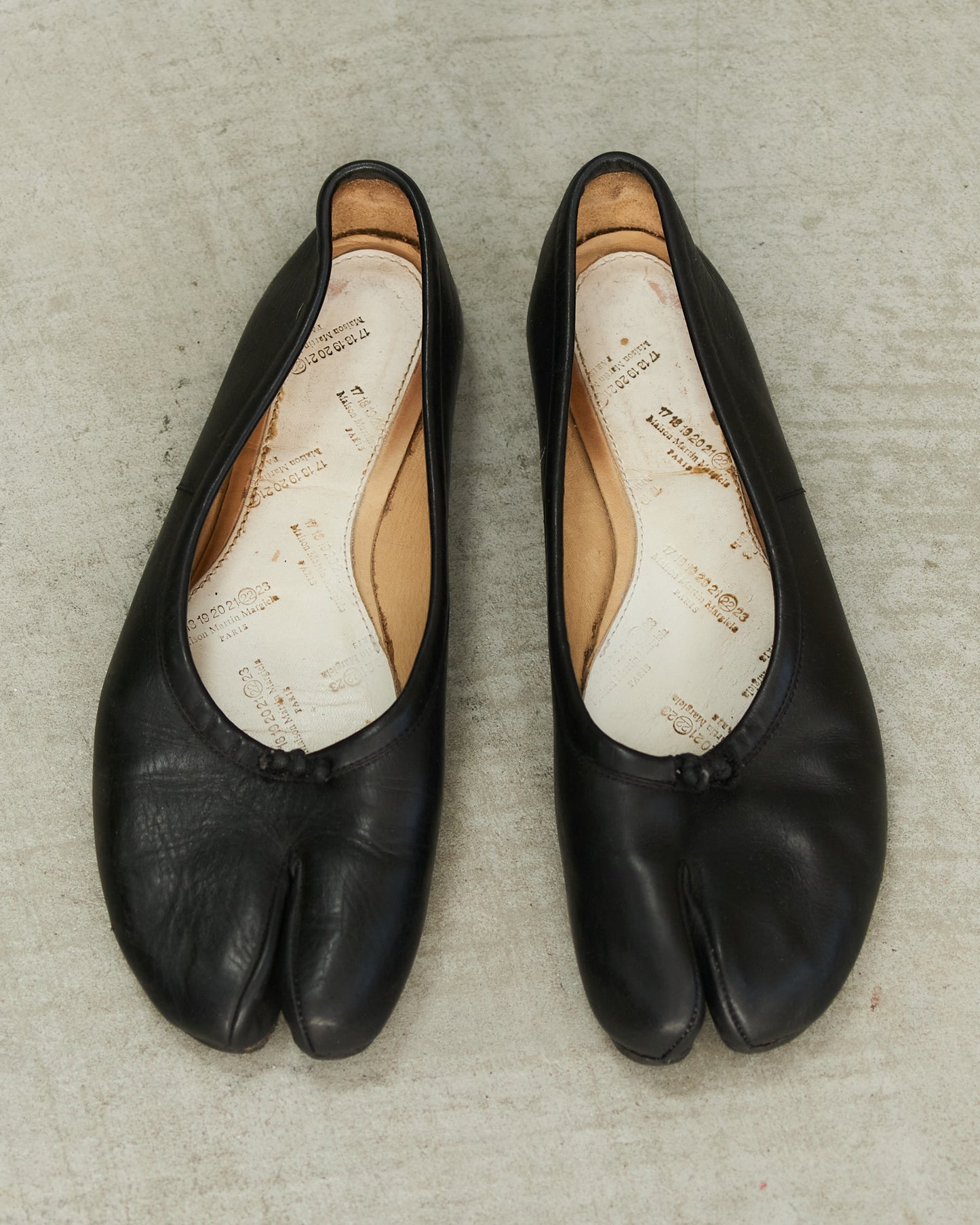 Maison Martin Margiela Black Leather Tabi Flats