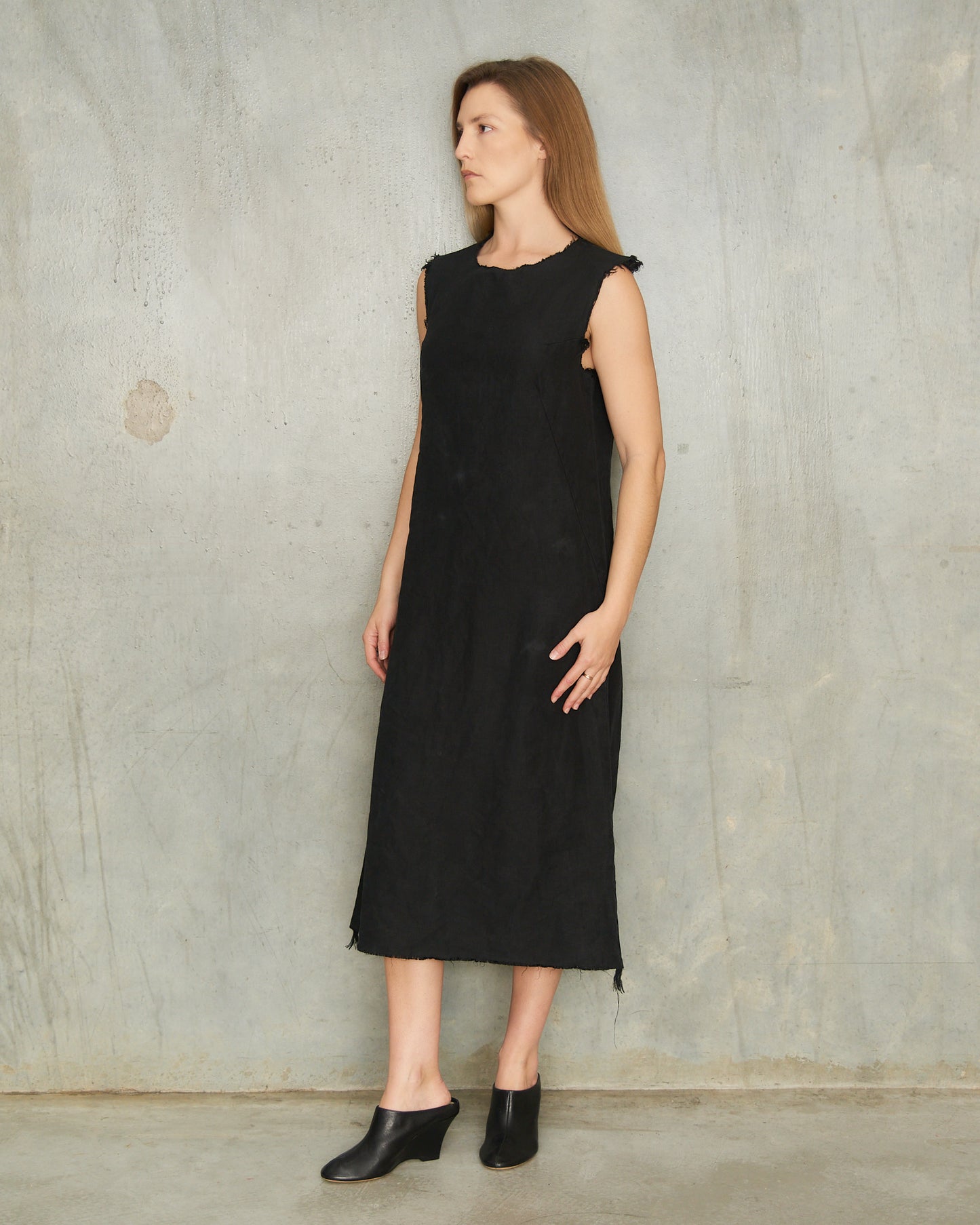 Maison Martin Margiela Black Frayed Dress