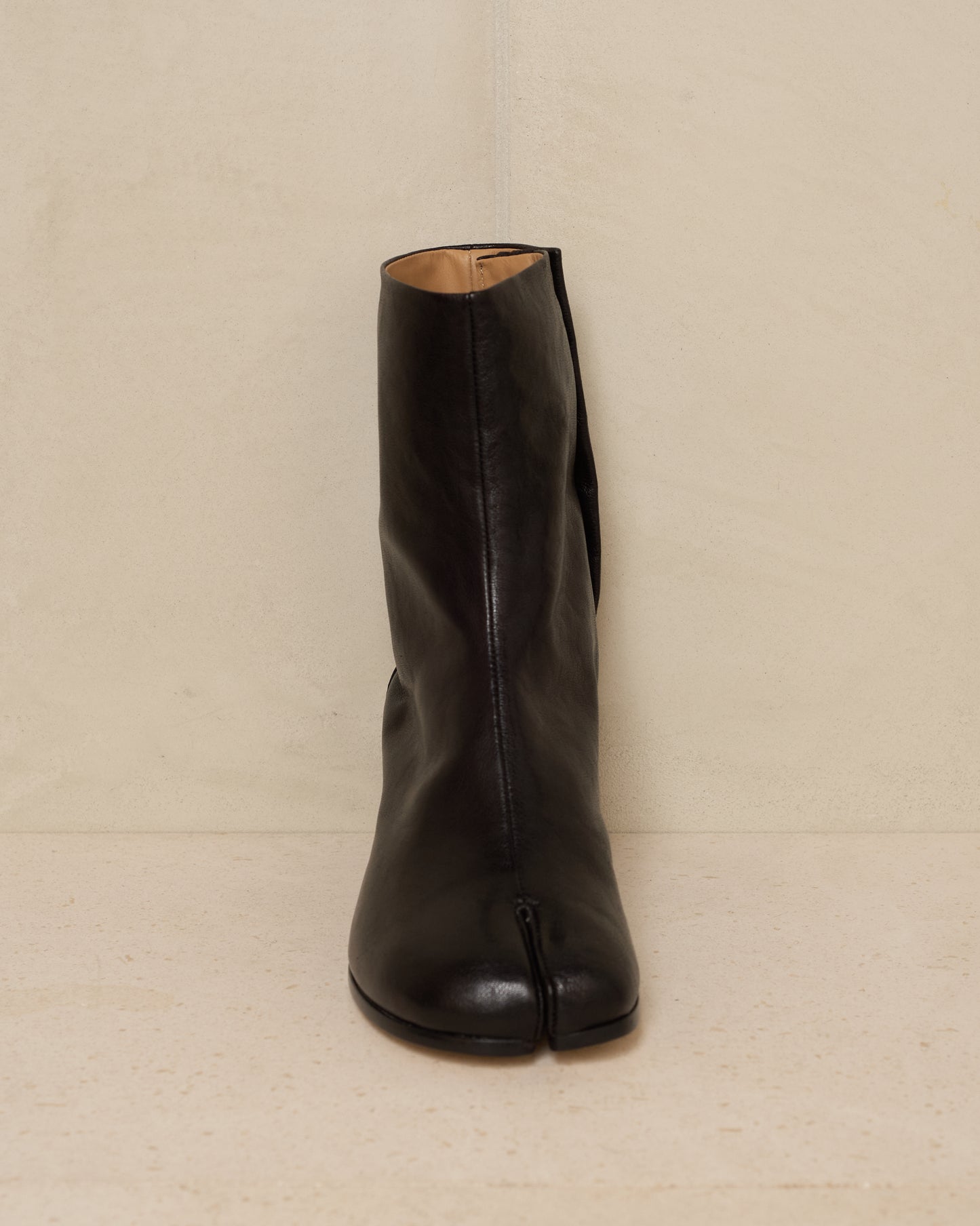 Black Leather Tabi Boots