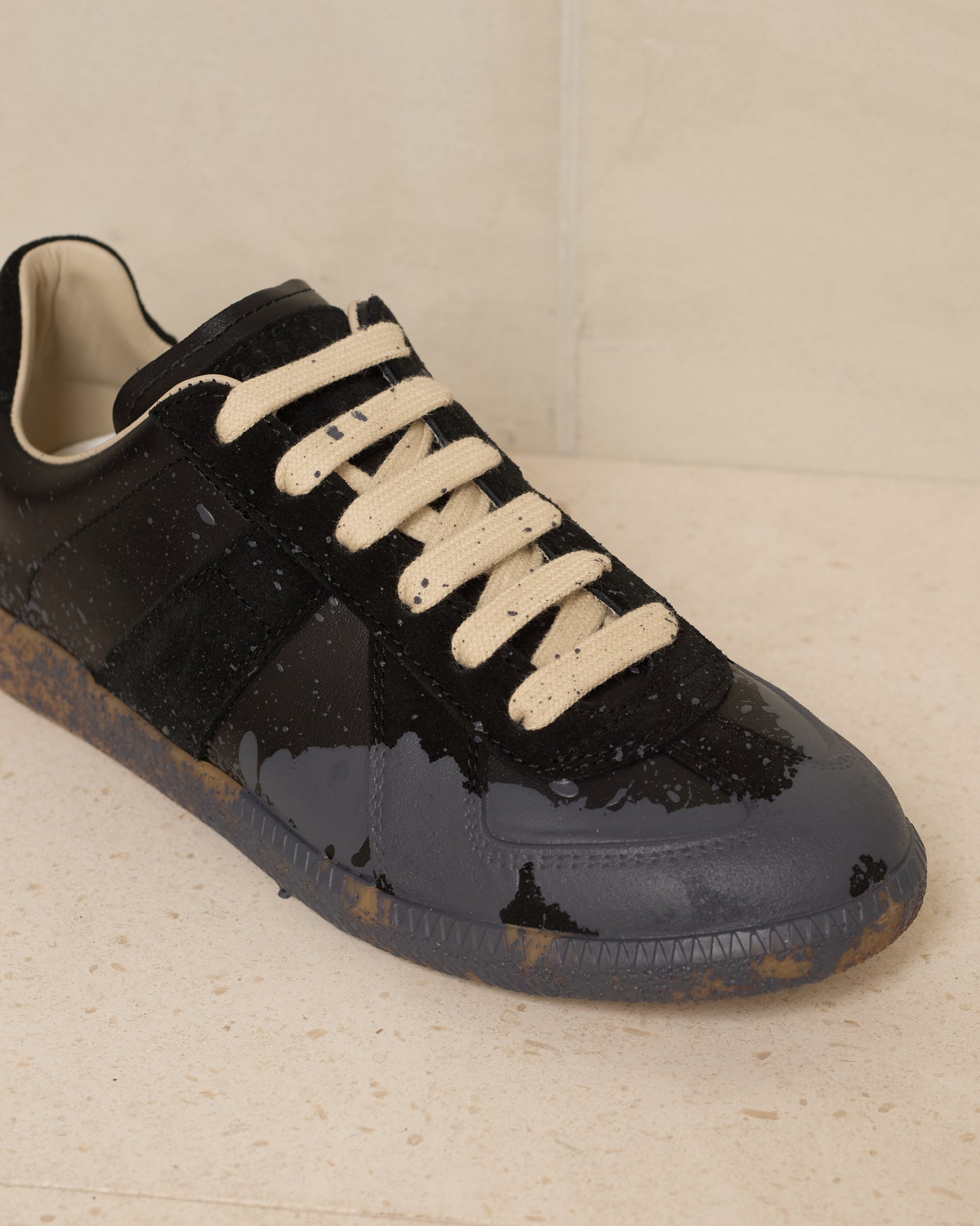 Black Painted Replica Sneakers