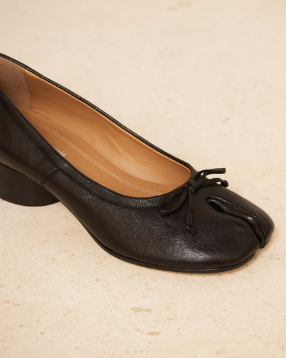 Black Tabi Ballerina Pumps