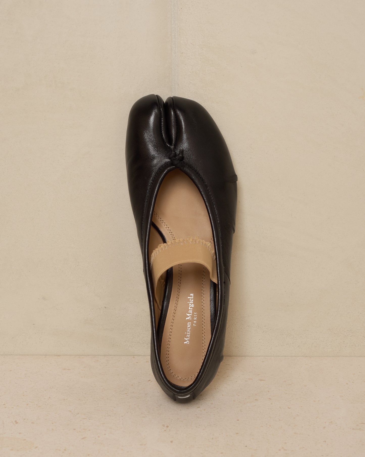 Black Tabi Ballerina Shoe with Elastic