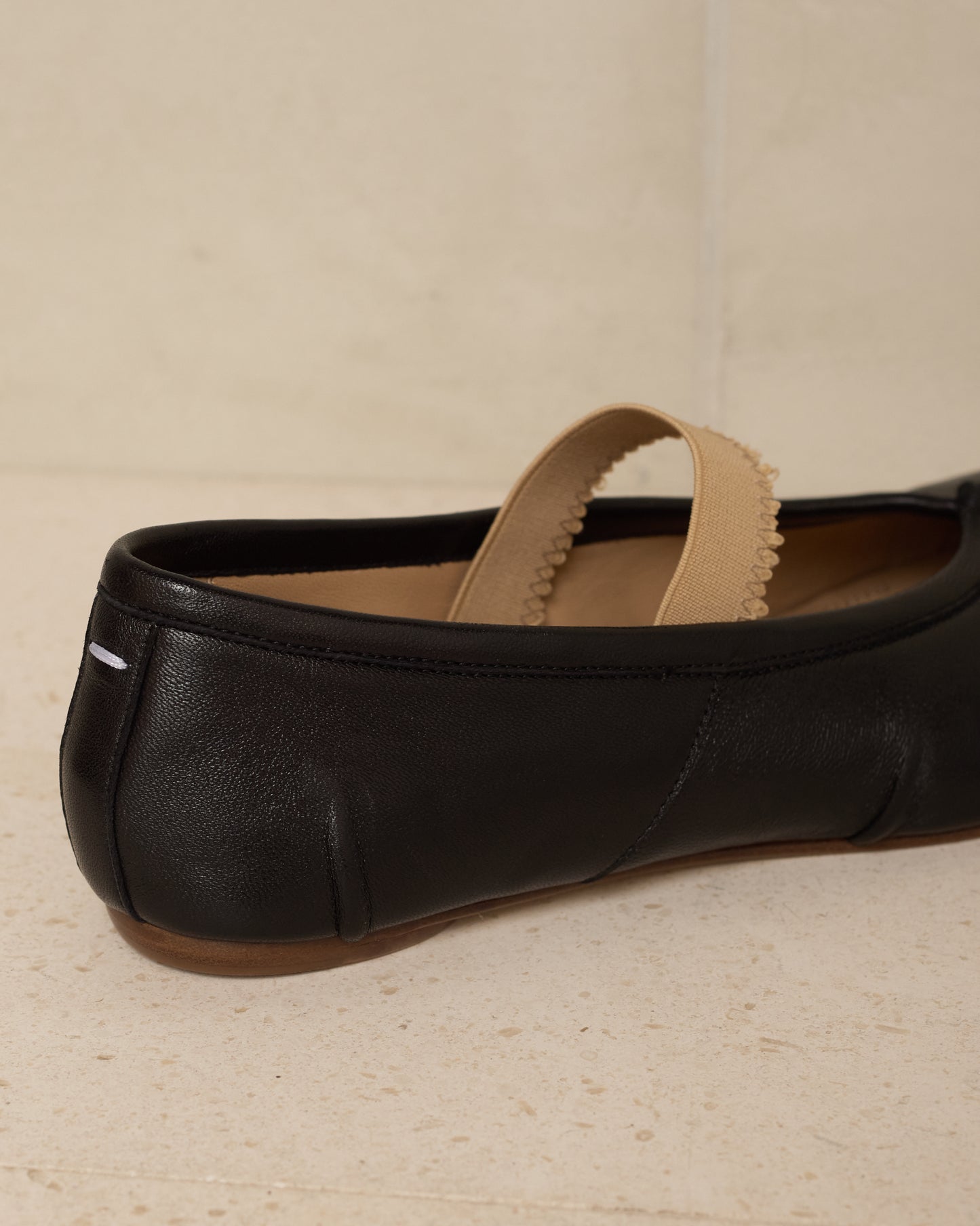 Black Tabi Ballerina Shoe with Elastic