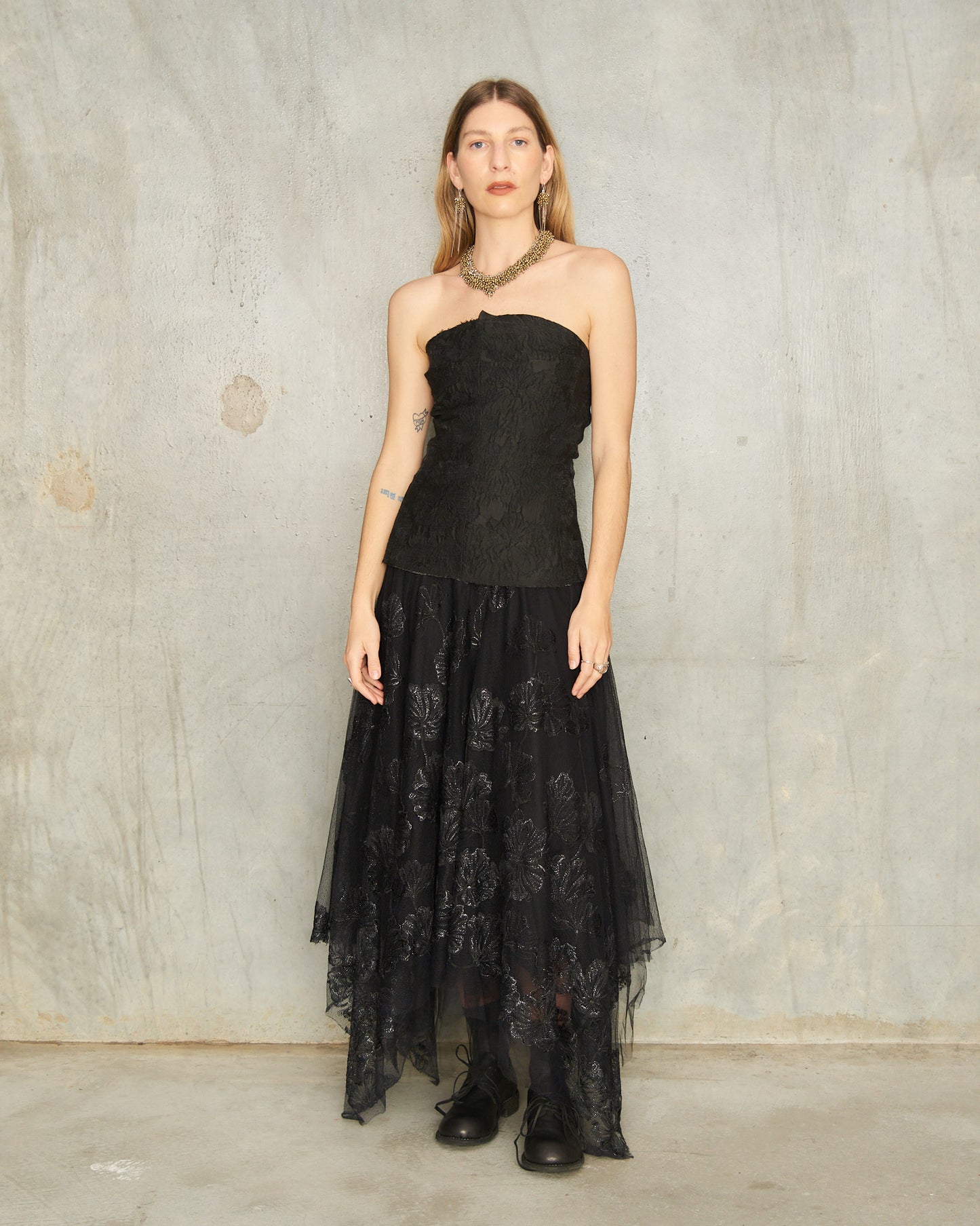 Noir Brocade Bustier