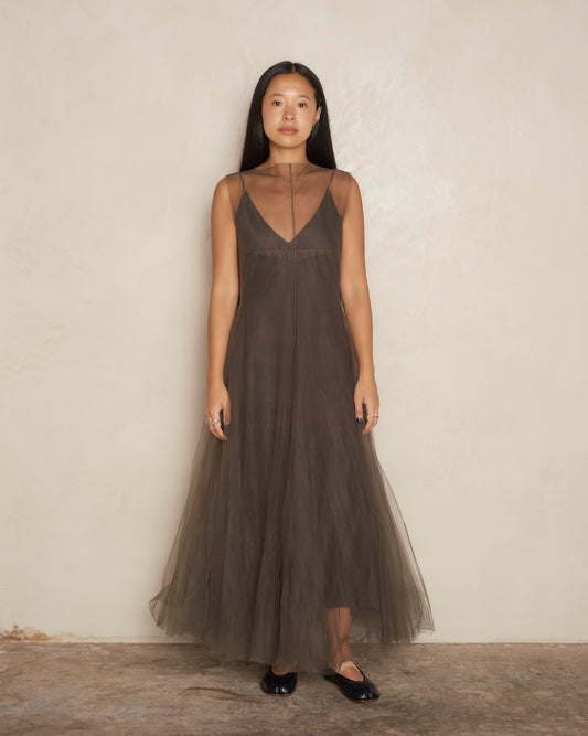 Bronze Sleeveless Tulle Dress