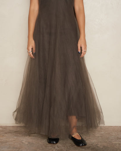 Bronze Sleeveless Tulle Dress