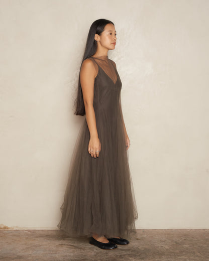 Bronze Sleeveless Tulle Dress