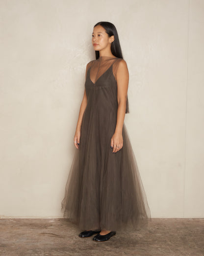 Bronze Sleeveless Tulle Dress