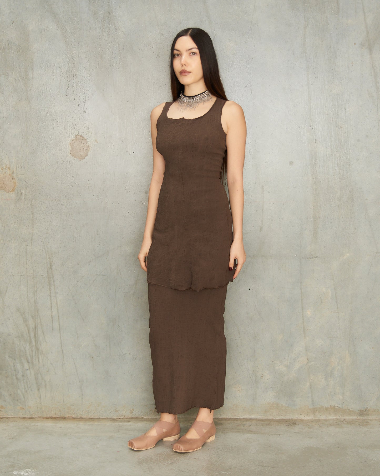 Buffle Long Stretch Skirt