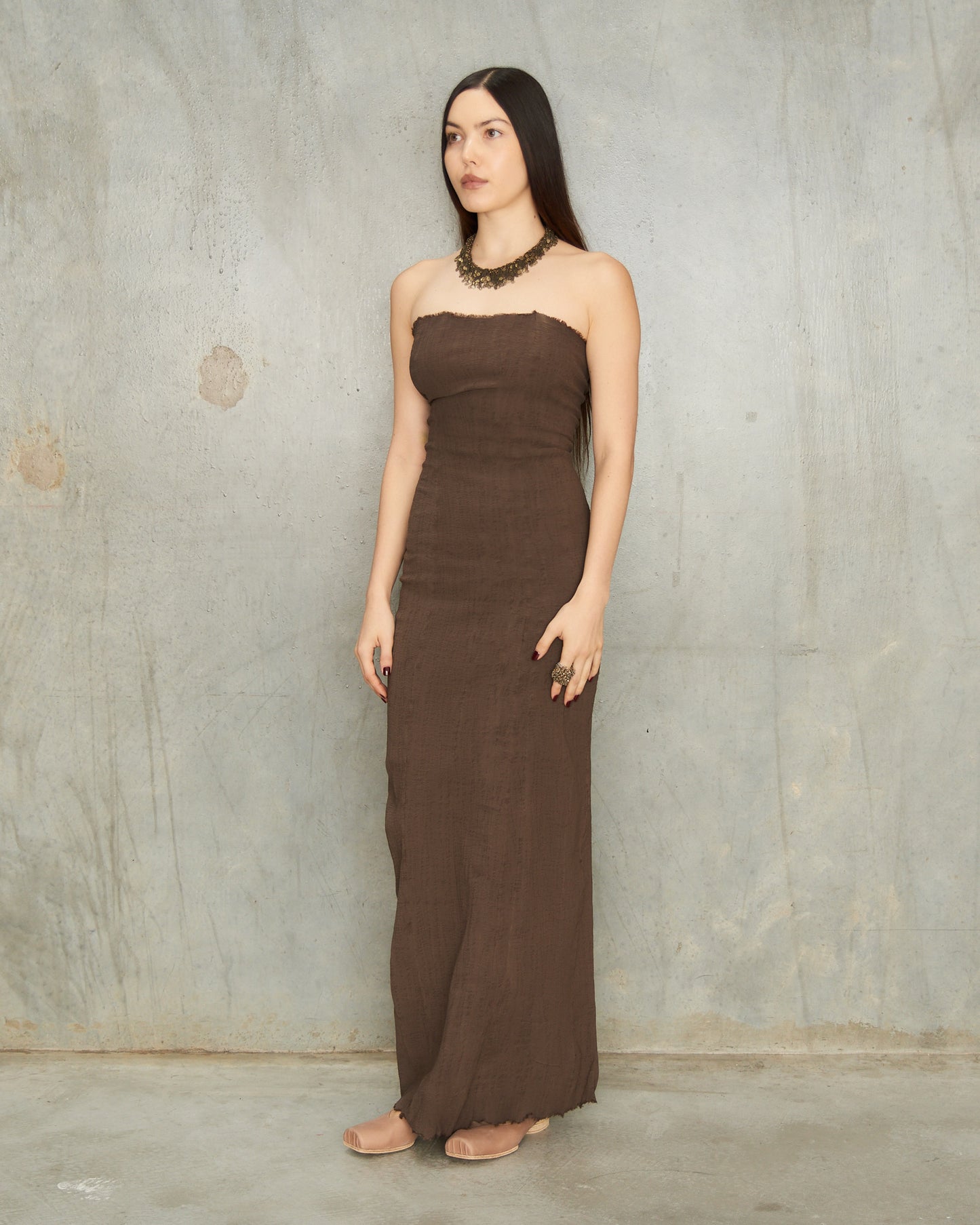 Buffle Strapless Stretch Dress