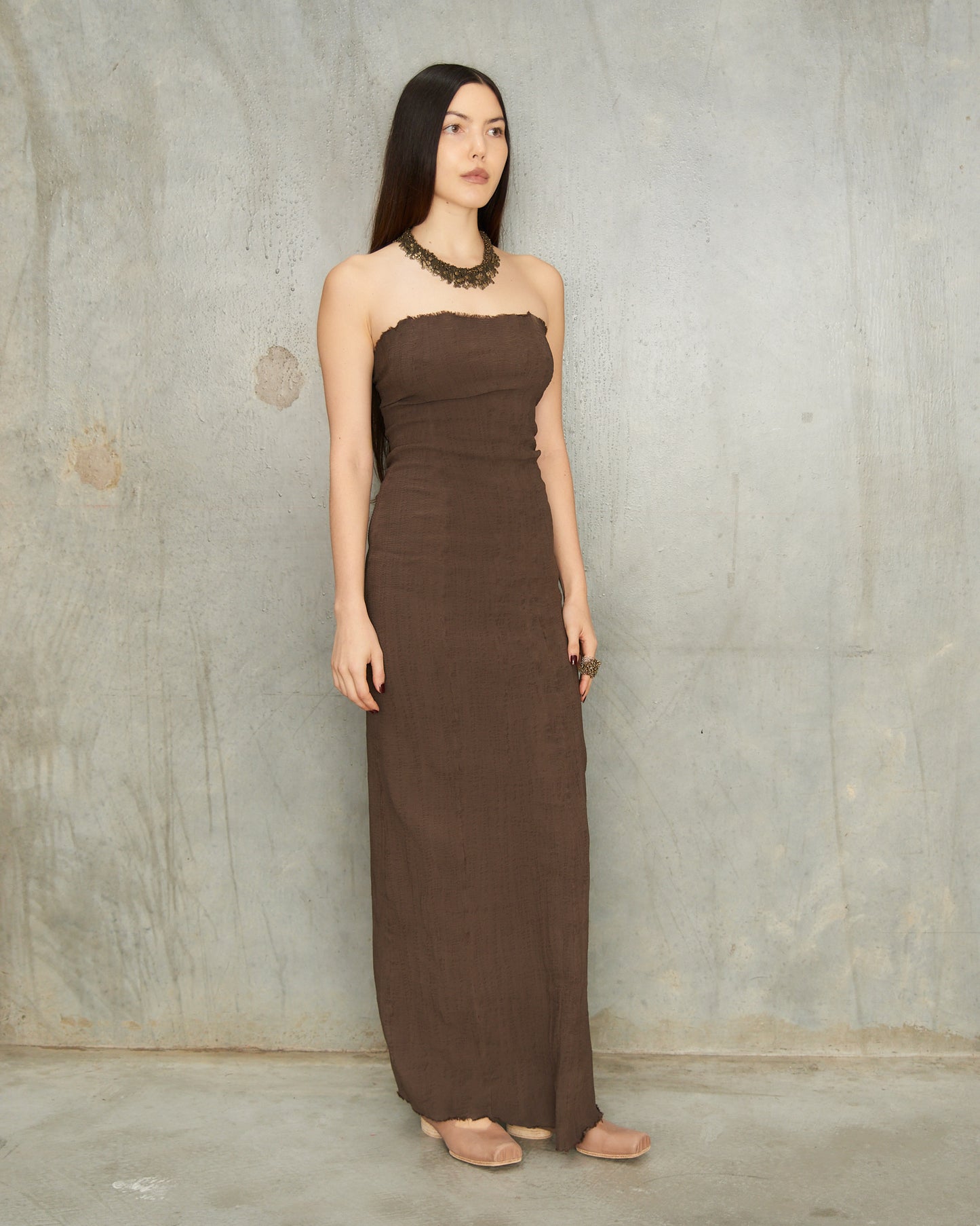 Buffle Strapless Stretch Dress